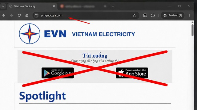 EVN cảnh báo khách hàng thận trọng với website và ứng dụng giả - Ảnh 1.