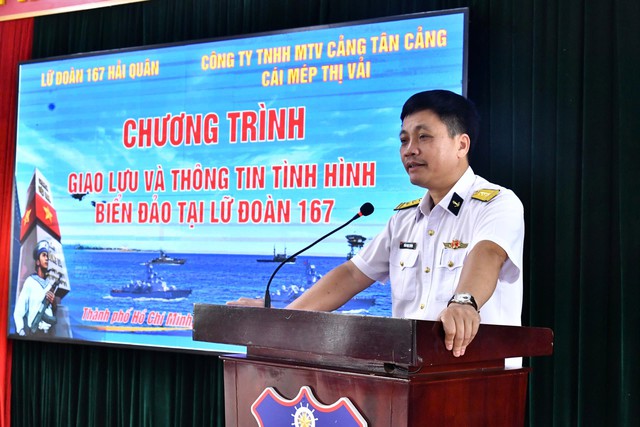 Lữ đoàn 167 Hải quân giao lưu với Công ty TNHH MTV Cảng Tân Cảng - Cái Mép Thị Vải - Ảnh 3.