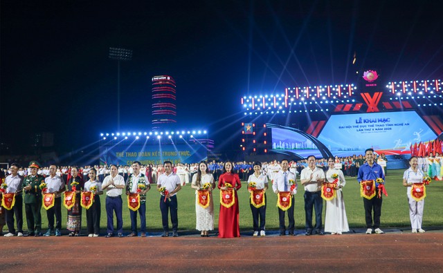 Khai mạc Đại hội Thể dục Thể thao tỉnh Nghệ An lần thứ X: Hào khí sông Lam và khát vọng vươn cao của thể thao xứ Nghệ- Ảnh 5.