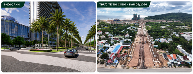 Diện mạo tổ hợp công trình đón APEC 2027 trên đảo Ngọc sau một năm thi công - Ảnh 4.