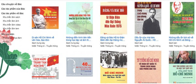 Các đầu sách về Chủ tịch Hồ Chí Minh đang trưng bày tại book35.vn.