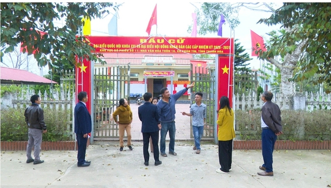 Xã Xuân Tín kiểm tra công tác chuẩn bị cho ngày bầu cử Quốc hội và HĐND các cấp- Ảnh 1.