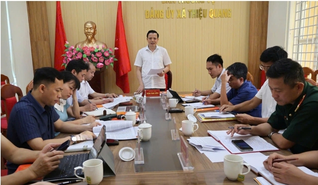 Ban Thường vụ Đảng ủy xã Thiệu Quang cho ý kiến nhiều nội dung quan trọng- Ảnh 1.