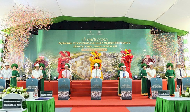 Tiên Dương 2 khởi công dự án nhà ở xã hội, hướng tới đáp ứng nhu cầu an cư cho 32.000 người - Ảnh 1.