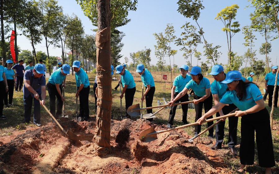 Phú Thọ: Agribank trồng cây xanh tại Khu di tích Lịch sử Đền Hùng 