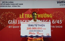Chủ nhân giải Jackpot 24 tỷ trích 200 triệu đồng ủng hộ miền Trung