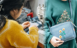Người phụ nữ Hà Nội vượt mặc cảm bệnh tật, nghỉ việc công ty, chế tạo túi xách từ quần jeans cũ