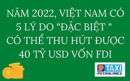 Năm 2022, Việt Nam có 5 lý do “Đặc Biệt“ có thể thu hút được 40 tỷ USD vốn FDI