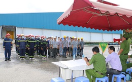 An Giang: Thực tập phương án chữa cháy tại Công ty Cổ phần XNK thủy sản An Mỹ