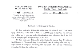 Hà Nội: Chốt thi 3 môn vào lớp 10 năm học 2023 - 2024
