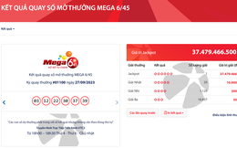 Thêm 1 khách hàng trúng độc đắc Mega 6/45 của Vietlott giá trị hơn 37 tỷ đồng
