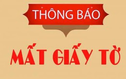 THÔNG BÁO MẤT HỢP ĐỒNG MUA BÁN NHÀ Ở