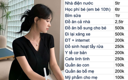 Bảng chi tiêu 13 dòng của cô vợ Hà Nội khiến dân mạng đầu hàng