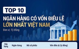 Top 10 ngân hàng có vốn điều lệ lớn nhất Việt Nam