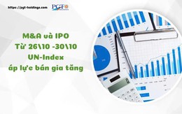 M&A và IPO (Từ 26/10 -30/10): VN-Index áp lực bán gia tăng