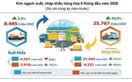 Hà Nội: Kim ngạch xuất khẩu hàng hóa 5 tháng tăng 3,9%