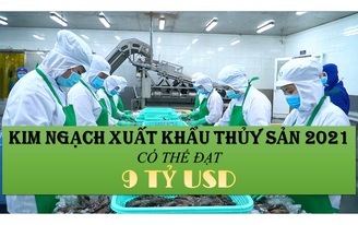 Kim ngạch xuất khẩu thủy sản 2021 có thể đạt 9 tỷ USD