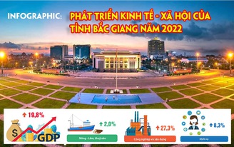 Infographic: Phát triển kinh tế - xã hội của tỉnh Bắc Giang năm 2022 nhiều chỉ tiêu vượt kế hoạch