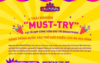6 trải nghiệm "nhất định phải thử" tại Tổ hợp Công viên giải trí Bright Park