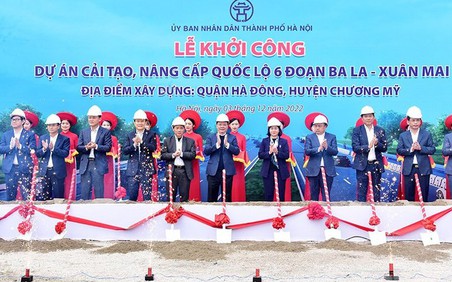 Hà Nội: Khởi công dự án cải tạo, nâp cấp quốc lộ 6 đoạn Ba La - Xuân Mai