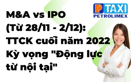 M&A vs IPO (Từ 28/11 - 2/12): TTCK cuối năm 2022_Kỳ vọng "Động lực từ nội tại"