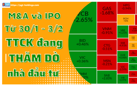 M&A và IPO (Từ 30/1 - 3/2): TTCK đang thăm dò nhà đầu tư