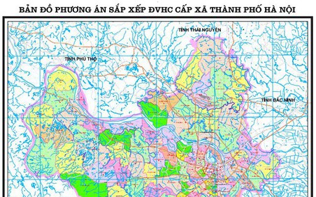 Bản đồ 126 xã, phường mới của Hà Nội sau sáp nhập