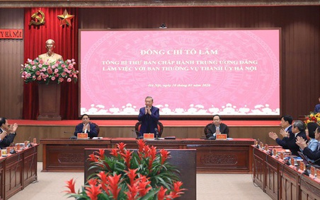 Tổng Bí thư Tô Lâm làm việc với Hà Nội về quy hoạch tổng thể Thủ đô tầm nhìn 100 năm