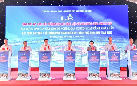 Cà Mau động thổ xây dựng Đền tưởng niệm Anh hùng liệt sĩ và khởi công 1.000 căn nhà nghĩa tình